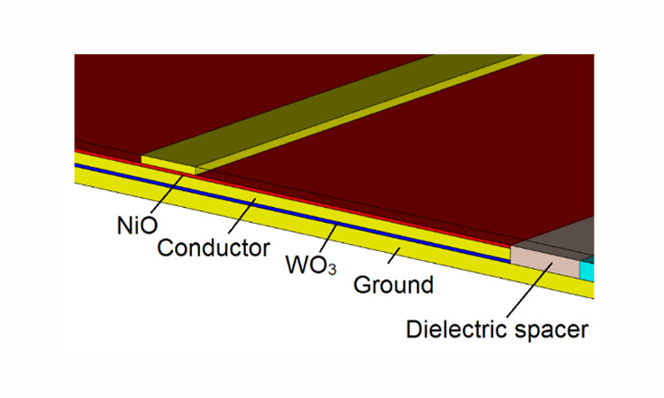 Fig. 2 Close-up view of microstrip line substrate