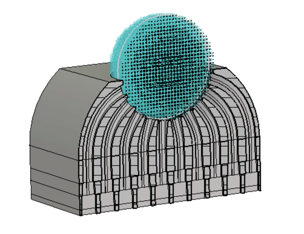Fig. 1 Cross-sectional view of 3D printed spherical lens antenna with stand